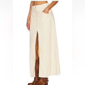 Free People We The Free Come As You Are Corduroy Maxi Skirt Cream Size 6
